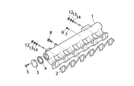 Engine Group - Intake Manifold Diagram and Parts List for 080087-00  Briggs and Stratton Generator